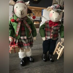 Festive Plaid Holiday Figurines